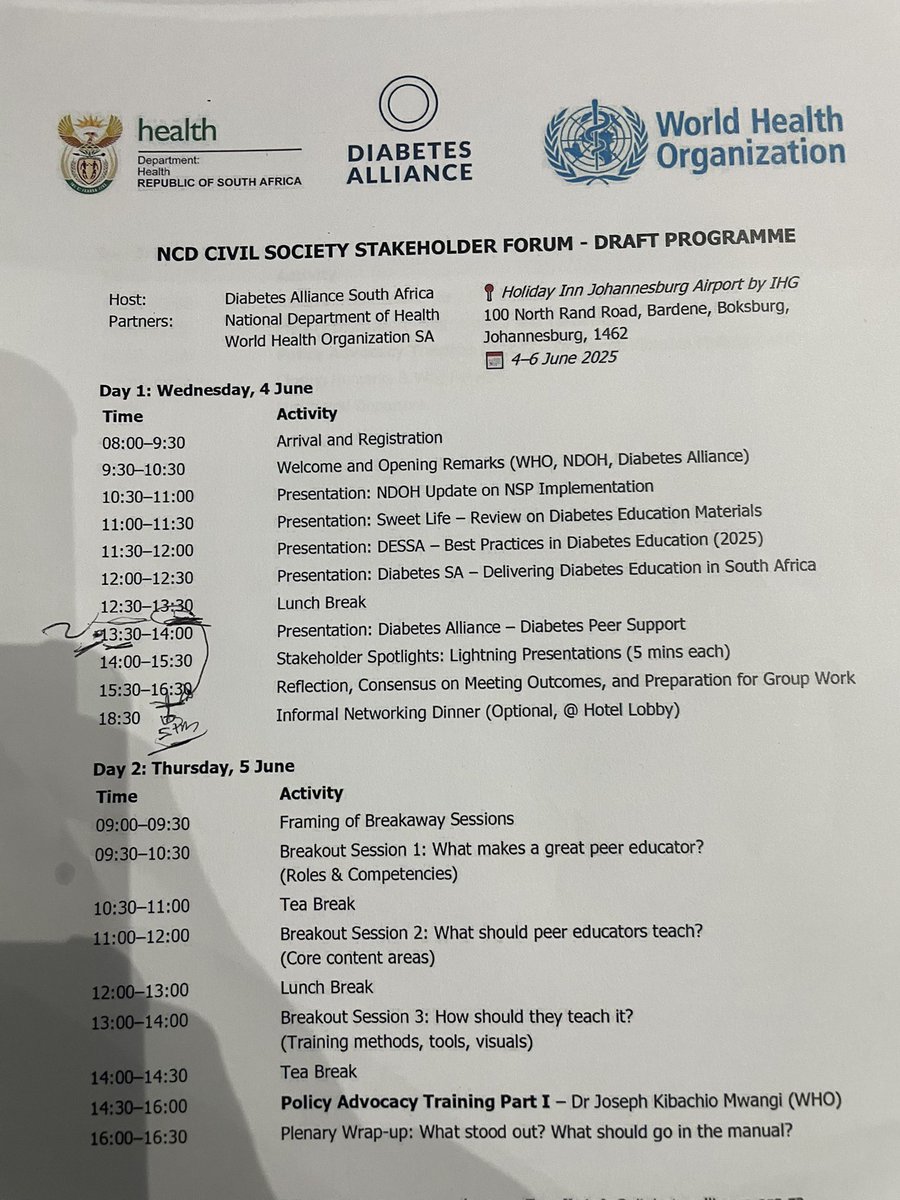 An empowered diabetes civil society means stronger advocacy, better awareness, and more inclusive policies. 

It holds leaders accountable, amplifies marginalized voices, and drives social change from the ground up.

<a href="/WHOSouthAfrica/">WHO South Africa</a> in partnership with <a href="/HealthZA/">National Department of Health</a>, <a href="/UPDiabetes/">UP Diabetes Research Centre (DiabetesCentre@UP)</a> and