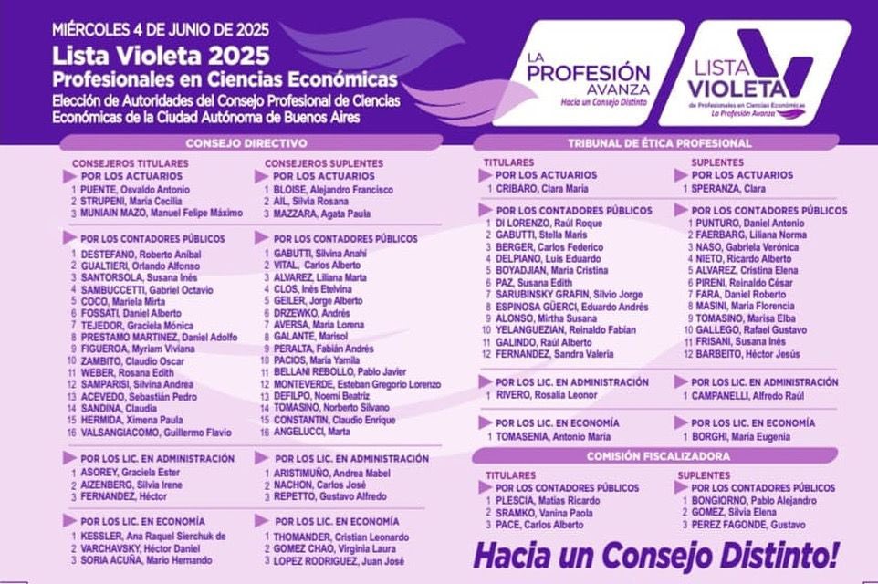 🗳️ Elegir una boleta es mucho más que un papel: es elegir un modelo de consejo.

Detrás de cada opción hay valores, prioridades y formas de entender el futuro.

Votemos con conciencia, no con resignación.

Acompañanos con tu voto #listavioleta esta es la boleta para hoy!!!
