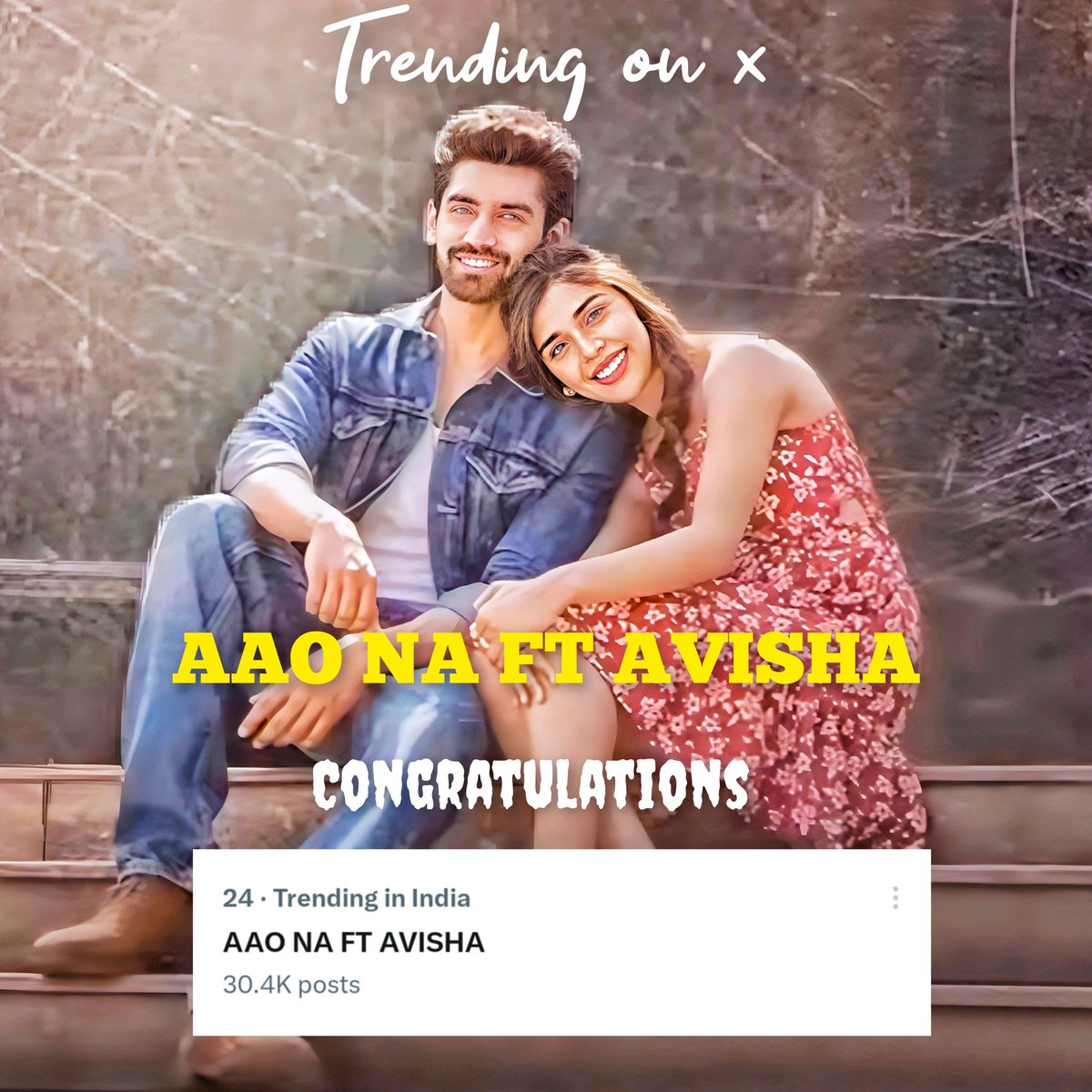 Congratulations 
The trending topic "AAO NA FT AVISHA" at No. 24 on X (formerly Twitter) in India, with approximately 31,000 tweets 
<a href="/Avinash_galaxy/">Avinash Mishra</a> <a href="/EishaSingh24/">Eisha Singh</a> <a href="/TSeries/">T-Series</a>