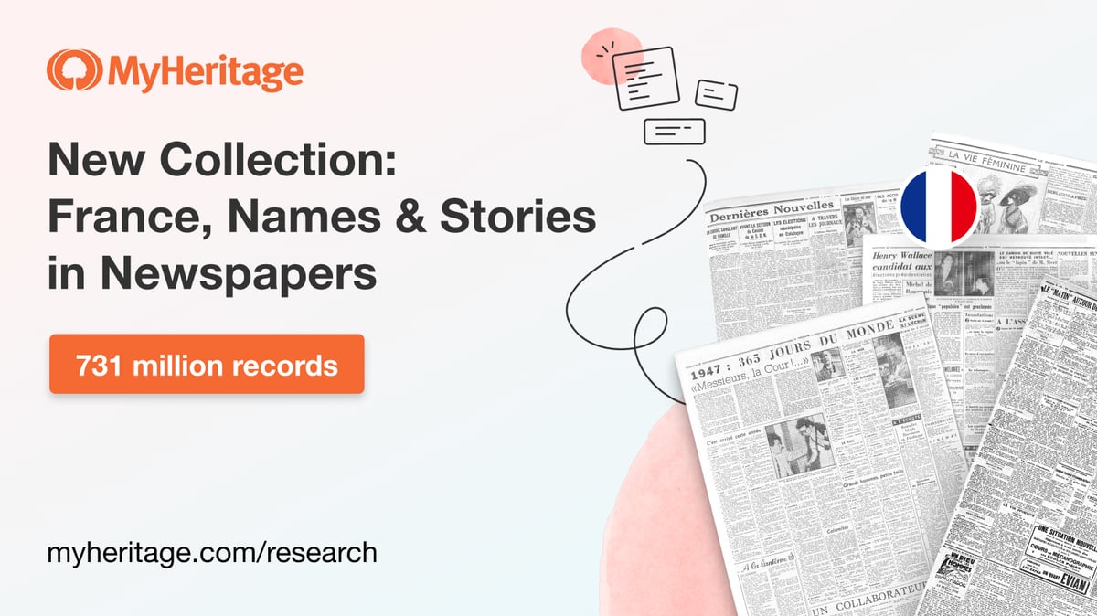 Got French ancestry? Check this out. 731 million structured records extracted from historical French newspapers, thanks to MyHeritage's in-house AI technology. myheritage.com/research/colle…