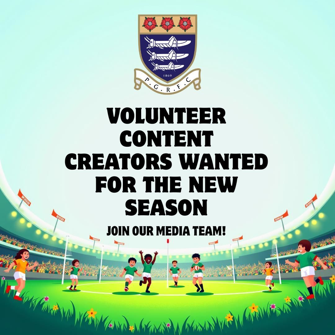 📣 We’re looking for volunteers!
Love rugby? Handy with a keyboard, camera or social media? Join our off-field team this season!

We need help with:
📝 Match reports &amp; previews
📸 Photos &amp; videos
👤 Player profiles
🗞️ News stories

Full training provided.
Interested? Message
