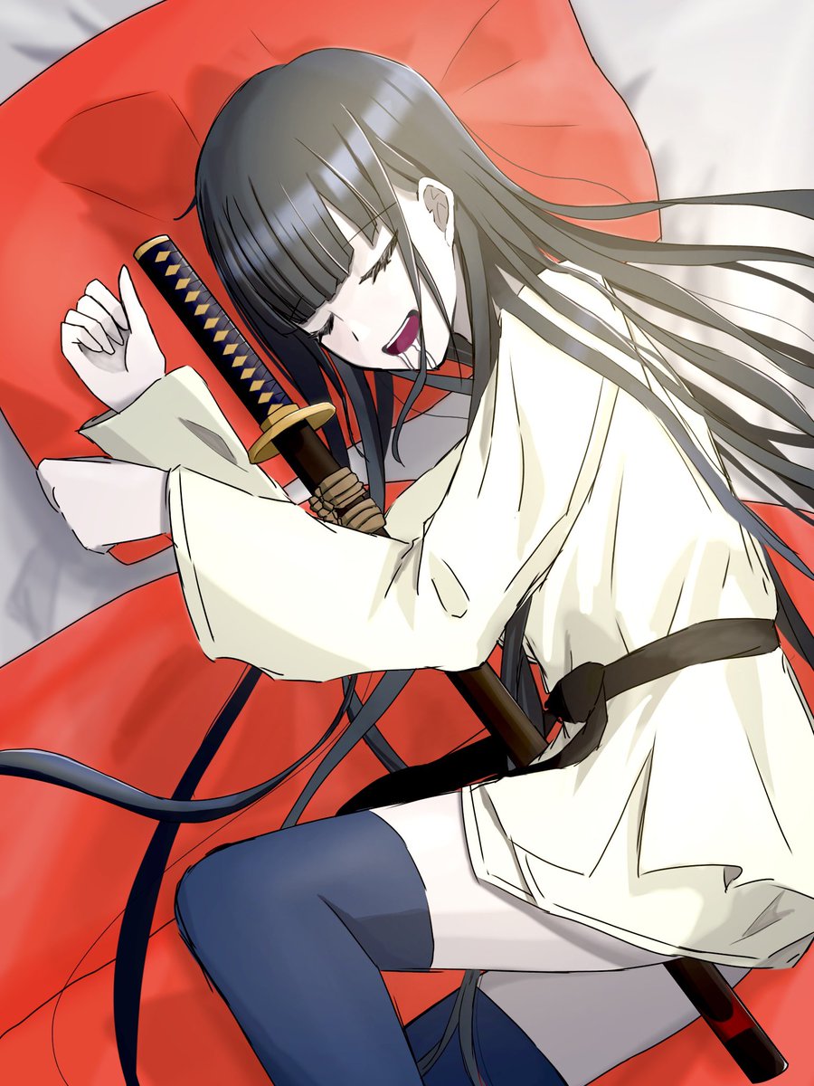 寝てる時の狂死香ちゃん（妄想）
#ハンドラ美術部  #hndr_FA