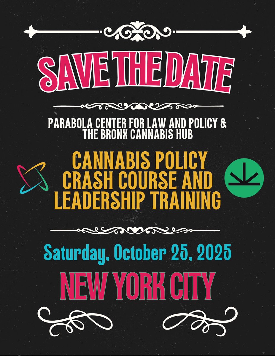 📣 ANNOUNCEMENT: Mark your calendar — the third annual cannabis policy crash course will be in New York on Saturday, October 25! Make sure you are on our email list to be notified about registration and other details 📣