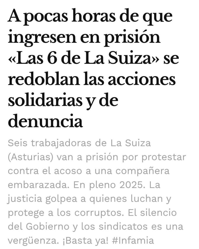 ❌ L'Estat empresonarà a les 6 de la Suiza. És un atac a la classe obrera: si reivindiques els teus drets i llibertats, pots acabar entre reixes. 

🔥 Contra la seva repressió: no abaixem el cap i enfortim l'organització popular independent per acabar amb l'Estat feixista.