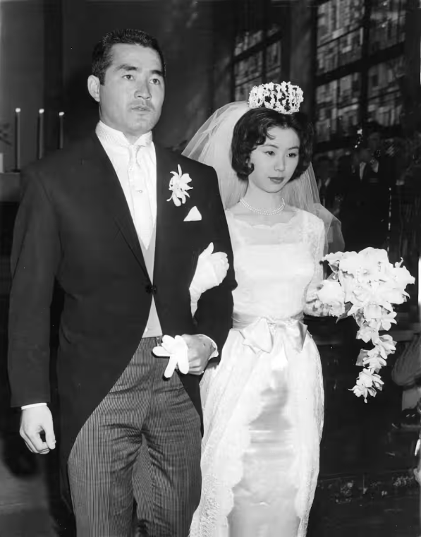 長嶋茂雄さんと西村亜希子さん、1965年（昭和40年）1月、聖ドミニコ