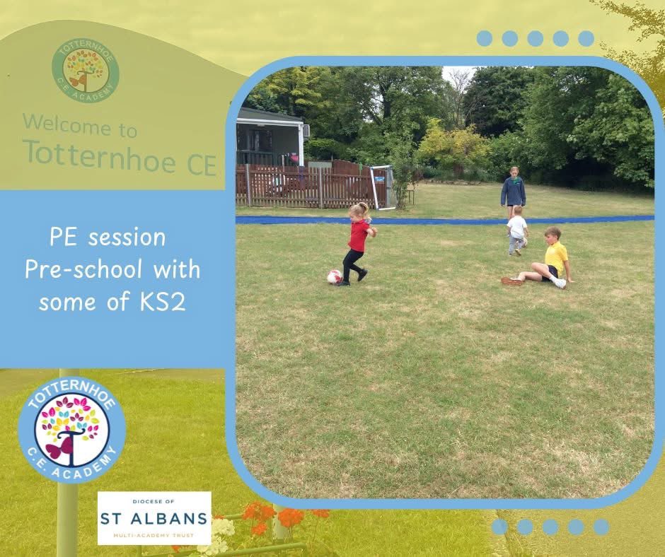 🔵 PE fun

Before half term some of Pre-school and KS2 joined together for a PE session. From a few games of 'duck, duck, goose' to activities that the older ones helped organise, a fun time was had by all and our 'Friendship' value was clear for all to see.