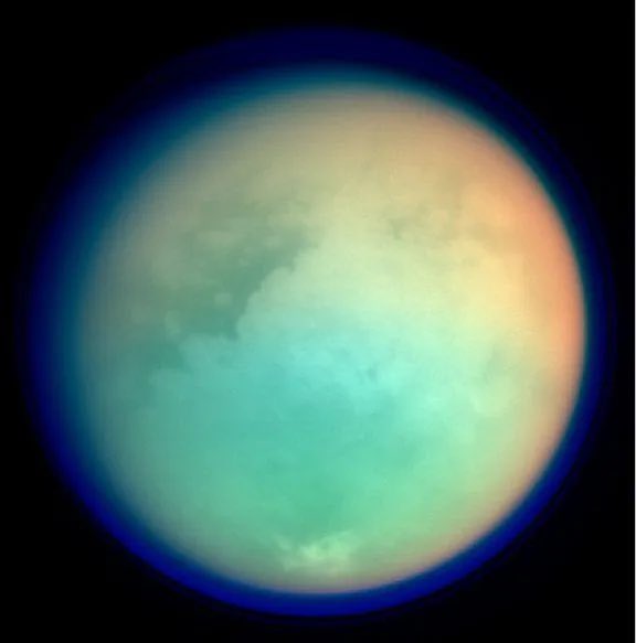 Titan is an extraordinary moon.

As Saturn’s largest moon, Titan is anything but ordinary. It has a thick atmosphere similar to that of Earth, including wind and rain. It also possesses a rich, varied topography of rivers and lakes of liquid methane, mountains, flat plains and