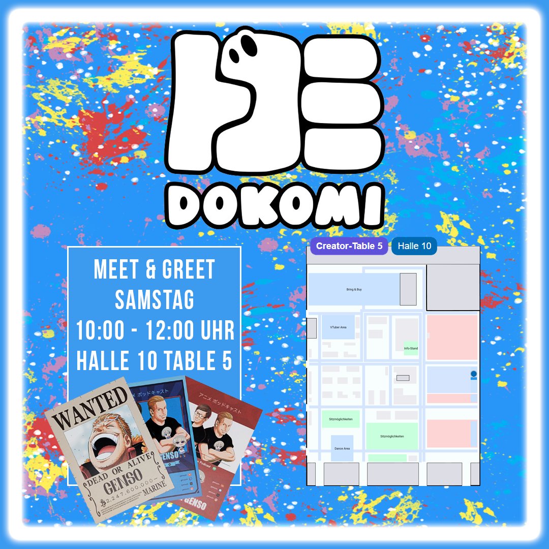 Am Freitag &amp; Samstag werde ich auf der DoKomi sein! Quatscht mich gerne an, aber achtet bitte auf die soziale Etikette. #DoKomi2025

Am Samstag bin ich von 10 - 12 Uhr zusammen mit <a href="/Kaizen_Anime/">Kaizen</a> in Halle 10 am Creator-Table 5. Wir haben für euch exklusive Karten am Start!