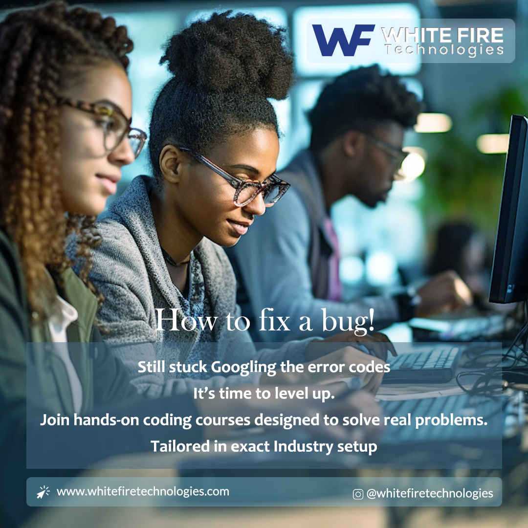 whitefiretech's tweet image. 💡 Learn the skills to identify, debug, and fix code like a pro with our hands-on coding courses at White Fire Technologies!

👉 Start learning today: whitefiretechnologies.com

#FixTheBug #LearnToCode #CodingLife #WhiteFireTech #Debugging #WebDevelopment #SoftwareEngineering