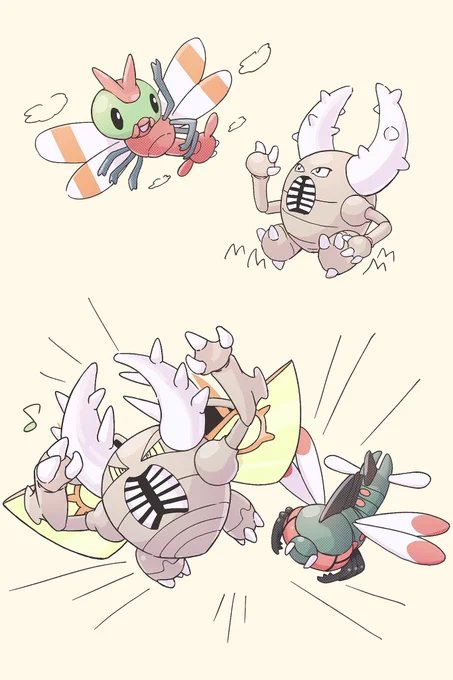 #虫ポケモンの日 #虫ポケの日 大きくなっても&amp;メガシンカしても仲良しな2匹!その5