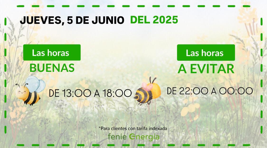 🟢 ¡Aquí las tienes! #LasBuenasHoras de hoy para ayudarte con tu factura. #FeníeEnergía