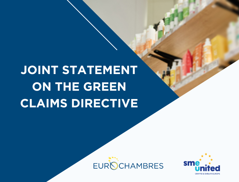 🚨 Ahead of the final trilogue, Eurochambres &amp; <a href="/SMEunited/">SMEunited</a> call on EU policymakers to not seal the Green Claims Directive until it’s simplified.

The current draft places excessive burdens on #SMEs and may stifle their sustainability efforts.

🔗bit.ly/JointGreenClai…