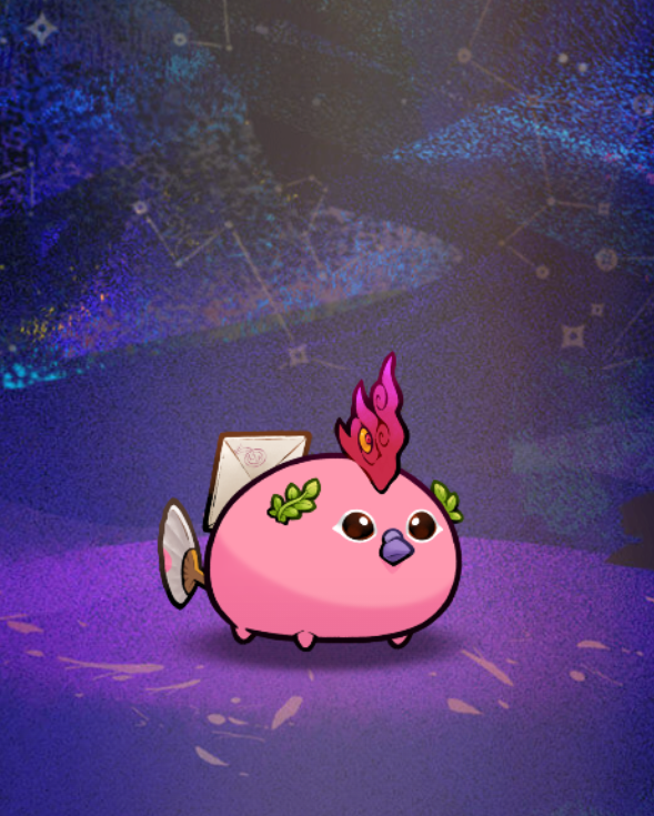 Magtuturon's tweet photo. The only @AxieInfinity Axie in its batch. Level 38, 15% chance, rare part. That's another Eyewyrm accessory secured! https://t.co/q0FTC2P6yC