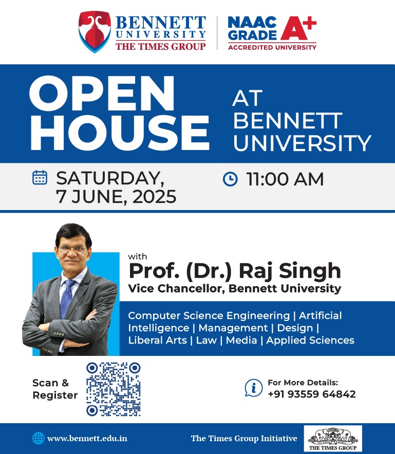 bennettuniv's tweet image. Explore your future at Bennett University&apos;s Open House!

Hear from VC Prof. (Dr.) Raj Singh on top programs like BTech CSE, AI, Law, Design &amp;amp; more. Meet mentors &amp;amp; tour the campus.

Register: forms.gle/nrtaZJQismhTFN…

#BennettUniversity #OpenHouse2025 #DecodeYourFuture #DreamBig