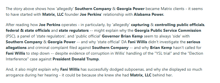 MusicSuiteC's tweet photo. #FaniWillis #BrianKemp #MatrixLLC #JoePerkins #SouthernCompany #GeorgiaPower #AlabamaPower #PSC #investors #customers #Atlanta #Georgia #utilities https://t.co/qv91O5lG6U