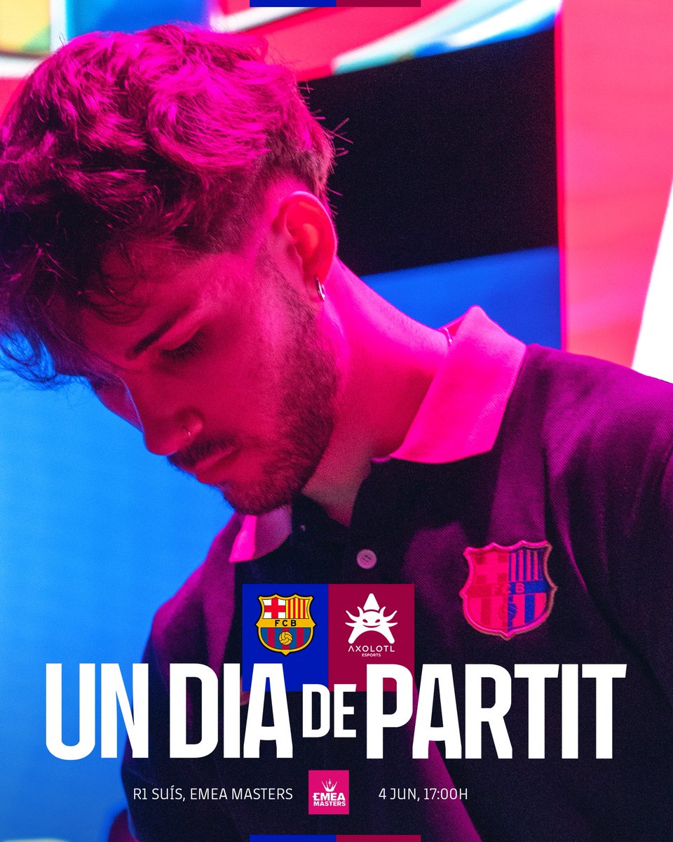 Barça eSports 🎮 (@fcbesports) on Twitter photo 🇪🇺UN DIA DE PARTIT🇪🇺
Tornem a Europa. Tornem a l’<a href="/EMEAmasters/">EMEA Masters</a>!
🆚<a href="/Axolotl_Esports/">Axolotl Esports</a> - Bo3
⏰17:00
📺Twitch.tv/FCBarcelona | Twitch.tv/LVPes 🇪🇺UN DIA DE PARTIT🇪🇺
Tornem a Europa. Tornem a l’<a href="/EMEAmasters/">EMEA Masters</a>!
🆚<a href="/Axolotl_Esports/">Axolotl Esports</a> - Bo3
⏰17:00
📺Twitch.tv/FCBarcelona | Twitch.tv/LVPes