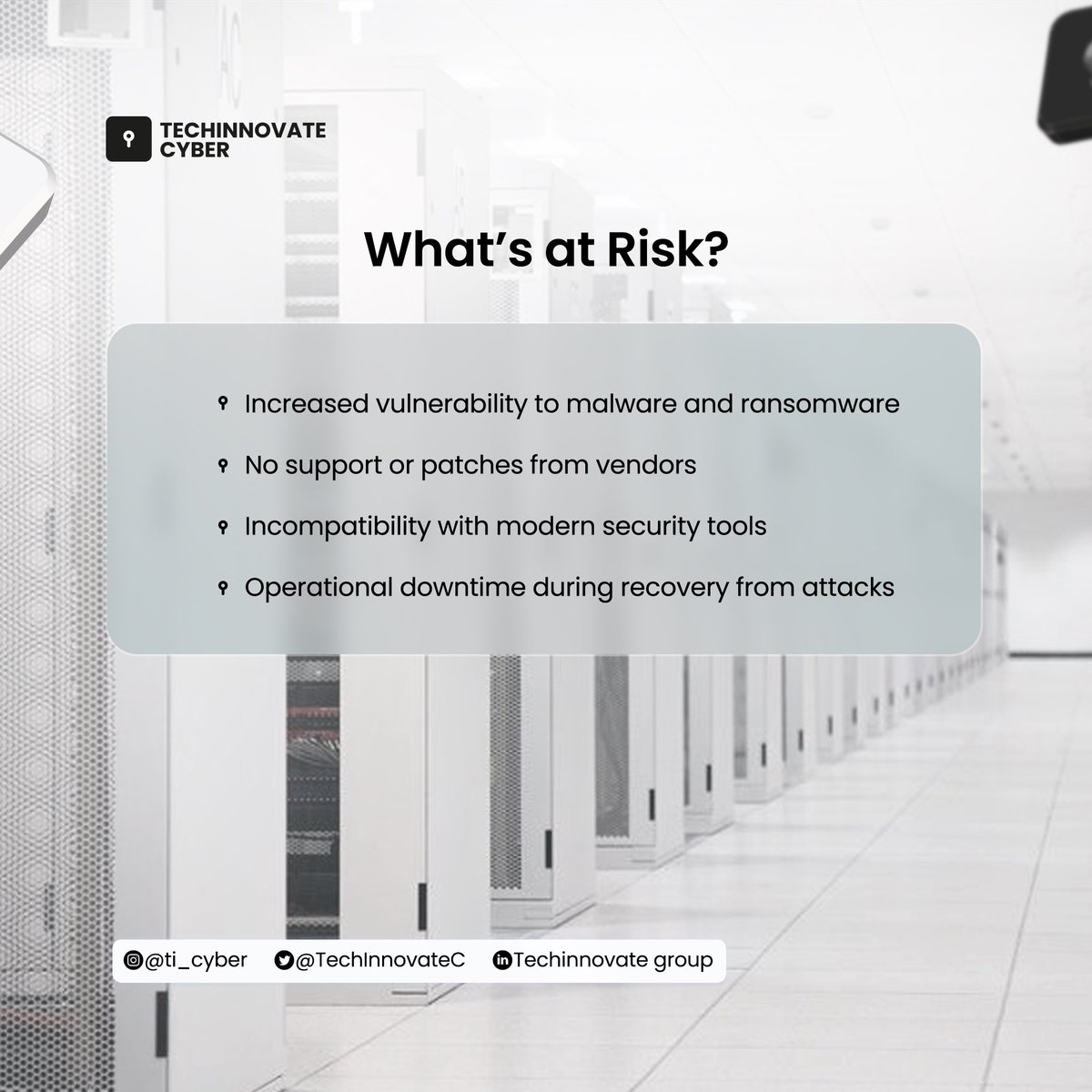 TechInnovateC's tweet image. While outdated technology  in ICS may still โwork,โ they also open the door to cyber threats.
In this carousel, we've broken down the hidden risks of aging infrastructure and how to stay protected.
Donโt let old systems create new problems when you can secure your ICS.