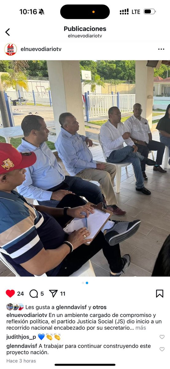 pedroescuela's tweet photo. Anyolino Germosén: “Iniciamos este camino por las provincias, dialogando con nuestra gente. El entusiasmo está vivo”.
#JusticiaSocial https://t.co/p0S9nNnfXW