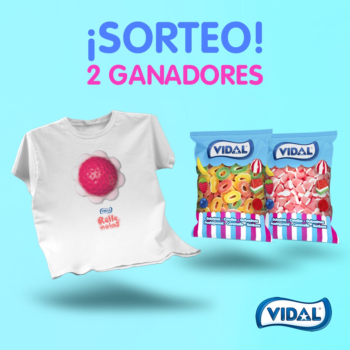 Vidal Golosinas (@vidal_golosinas) on Twitter photo 🎉 ¡SORTEO ACTIVO! 🎉
¡2 ganadores se llevan una camiseta Rellenola + 2 kg de golosinas! 🍬👕
Para participar:
1️⃣ Síguenos <a href="/Vidal_Golosinas/">Vidal Golosinas</a>
2️⃣ Dale like y RT a este tweet
3️⃣ Etiqueta con quien compartirías (o no 😜) estas chuches
📍 Solo válido en Península
⏳ ¡Corre que no 🎉 ¡SORTEO ACTIVO! 🎉
¡2 ganadores se llevan una camiseta Rellenola + 2 kg de golosinas! 🍬👕
Para participar:
1️⃣ Síguenos <a href="/Vidal_Golosinas/">Vidal Golosinas</a>
2️⃣ Dale like y RT a este tweet
3️⃣ Etiqueta con quien compartirías (o no 😜) estas chuches
📍 Solo válido en Península
⏳ ¡Corre que no