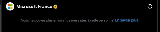 Zedas38's tweet photo. @microsoftfrance Alors j'aimerai bien envoyer un message privé mais il me dit que je ne peux plus vous envoyez de message https://t.co/b6MGBJdSvP