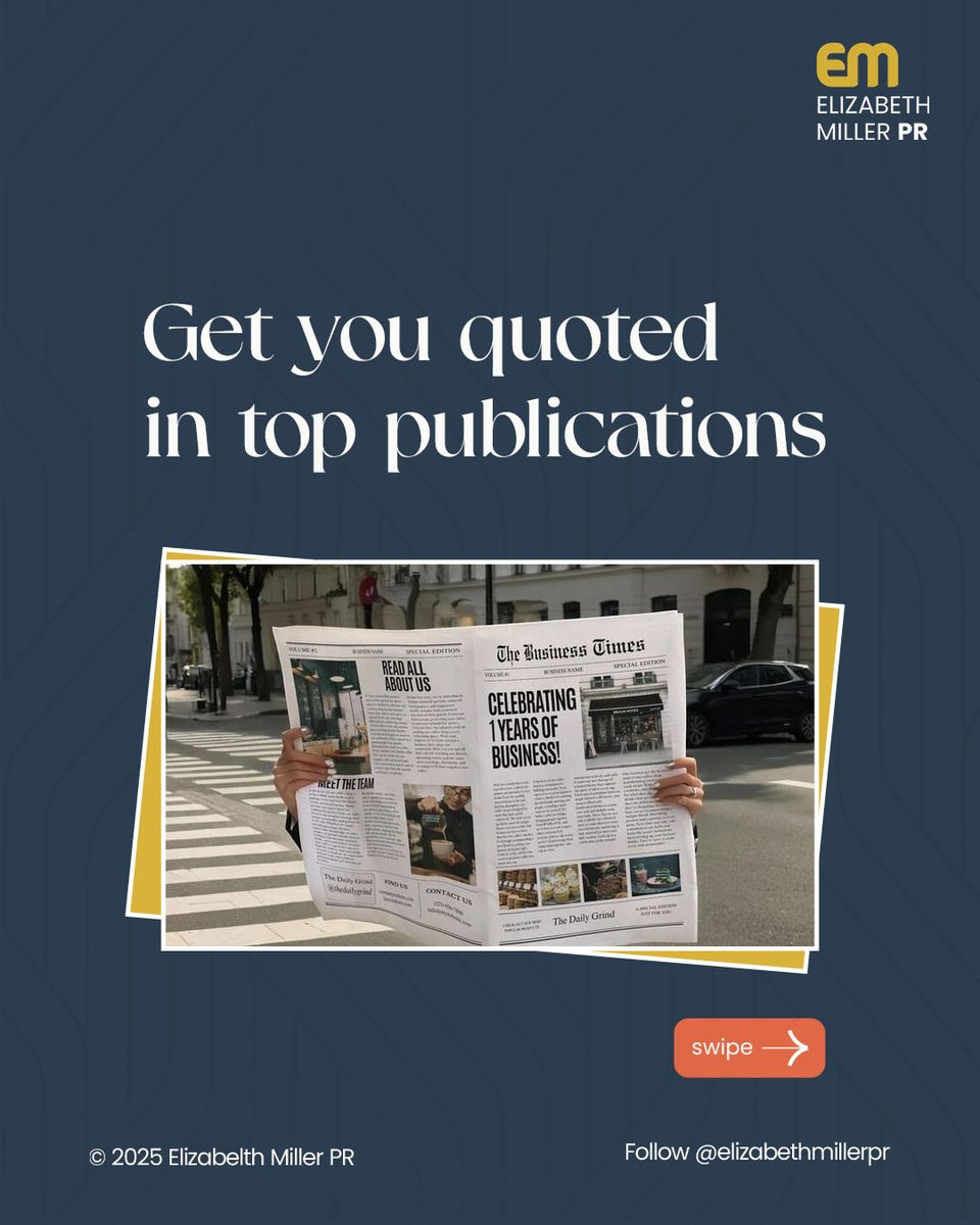 EMillerPR's tweet photo. Ever Googled yourself and nothing impressive came up? That’s not because you’re not doing great work. It’s because no one’s talking about it. 

Digital PR can help you: 
• Get quoted in top publications
• Land podcast &amp; TV interviews
• Build real authority in your niche https://t.co/y2dSHaOzu5