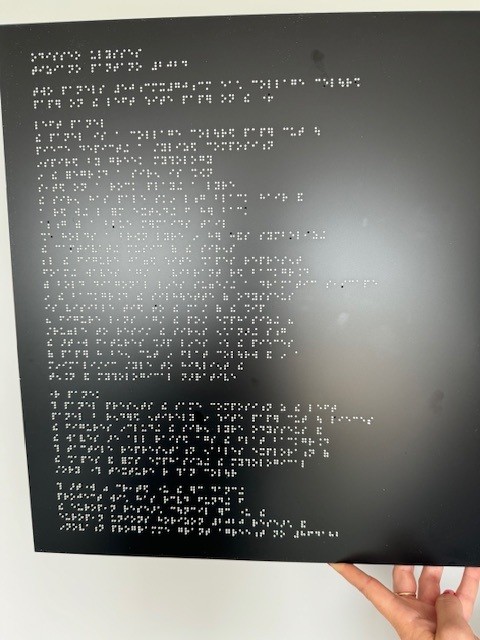 ERC_DANCING (@dancingerc) on Twitter photo Today we have received the Braille plaque that will accompany the artwork by blind artist Tiziano Pantano! We look forward to the unveiling of the artwork on 19 June 2025 <a href="/MaynoothUni/">Maynooth University</a> on occasion of our <a href="/DancingErc/">ERC_DANCING</a> #FinalConference! Today we have received the Braille plaque that will accompany the artwork by blind artist Tiziano Pantano! We look forward to the unveiling of the artwork on 19 June 2025 <a href="/MaynoothUni/">Maynooth University</a> on occasion of our <a href="/DancingErc/">ERC_DANCING</a> #FinalConference!