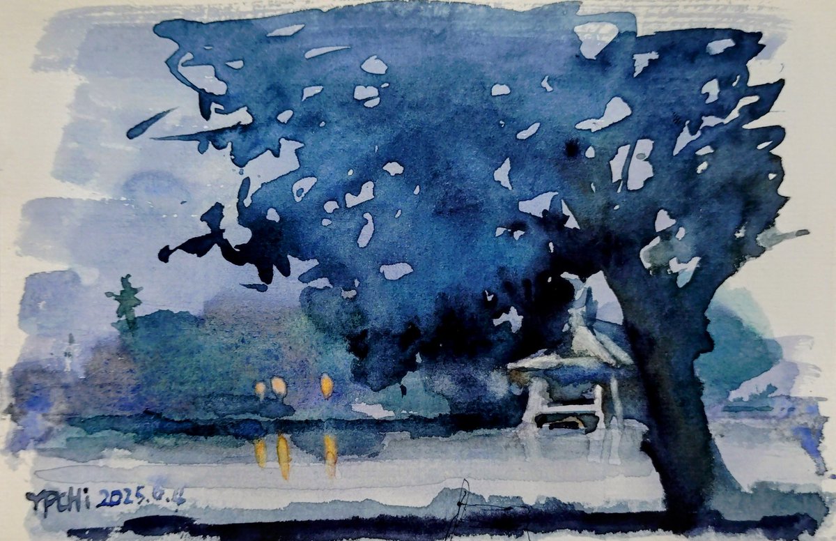 "Landscape of Taichung Park"
13*18cm
#watercolor #水彩