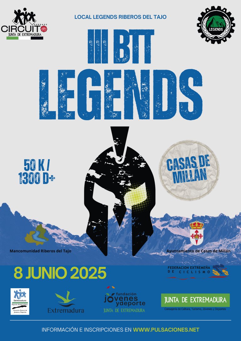 🎉 ¡ÚLTIMOS DÍAS PARA INSCRIBIRTE EN LA III BTT Legends – CASAS DE MILLÁN 2025! 🚵‍♂️🚵‍♀️💨

ℹ️ Toda la info: pulsaciones.net/carreras/08-06…