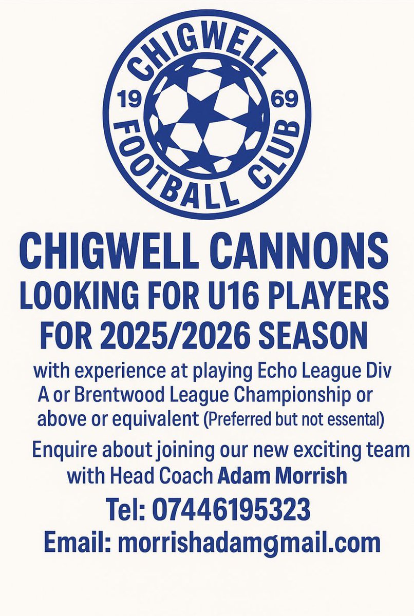 PLAYERS WANTED <a href="/EssexCountyFA/">Essex County FA</a> #squadbooster  #U16 #playerswanted