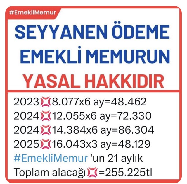 #MemurEmeklisi İki buçuk milyon memur emeklisi diyoruz ama beş on bin emekli çırpınıp duruyor. Öldünüz mü üzerinizde ölü toprağı mı var? Bir dizi oyuncusu veya bir sporcu kadar gündem oluşturamıyoruz. Yazık hem de çok yazık. Güya okumuş kesim... #MemurEmeklisineAdalet