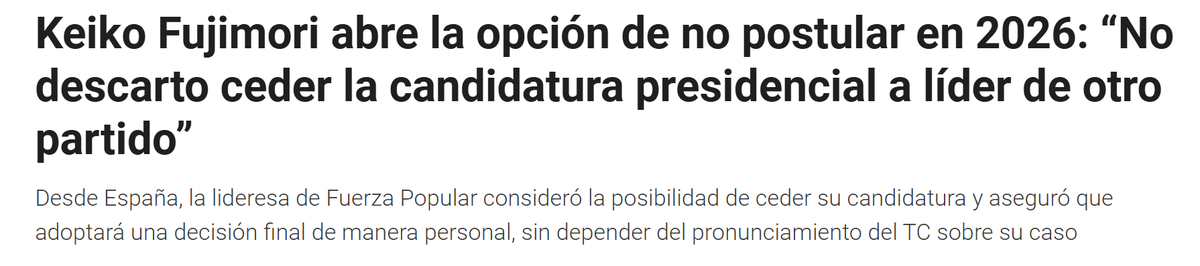 Keiko tiene como costumbre afirmar que no postulará, que se lo pensará y luego la vemos postulando, pero sobre todo, perdiendo ante cualquiera.
