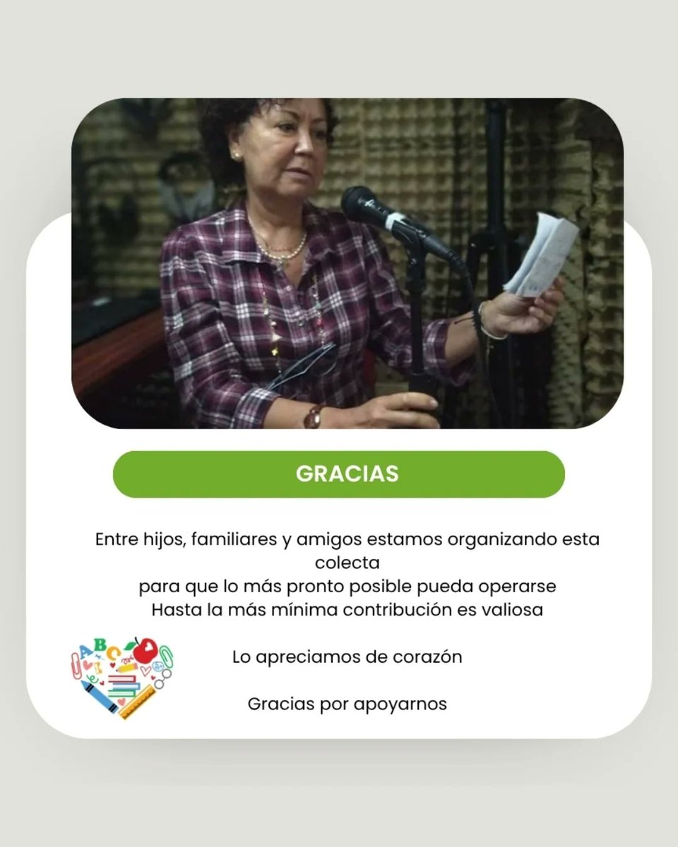 #ServicioPúblico Reina, la madre de nuestro compañero Luis Mancipe, necesita un bypass coronario, una operación que cuesta 33.188 dólares. Él y su familia están haciendo lo posible para lograrlo. Donando o compartiendo se les puede ayudar. Las cuentas en dólares, bolívares y