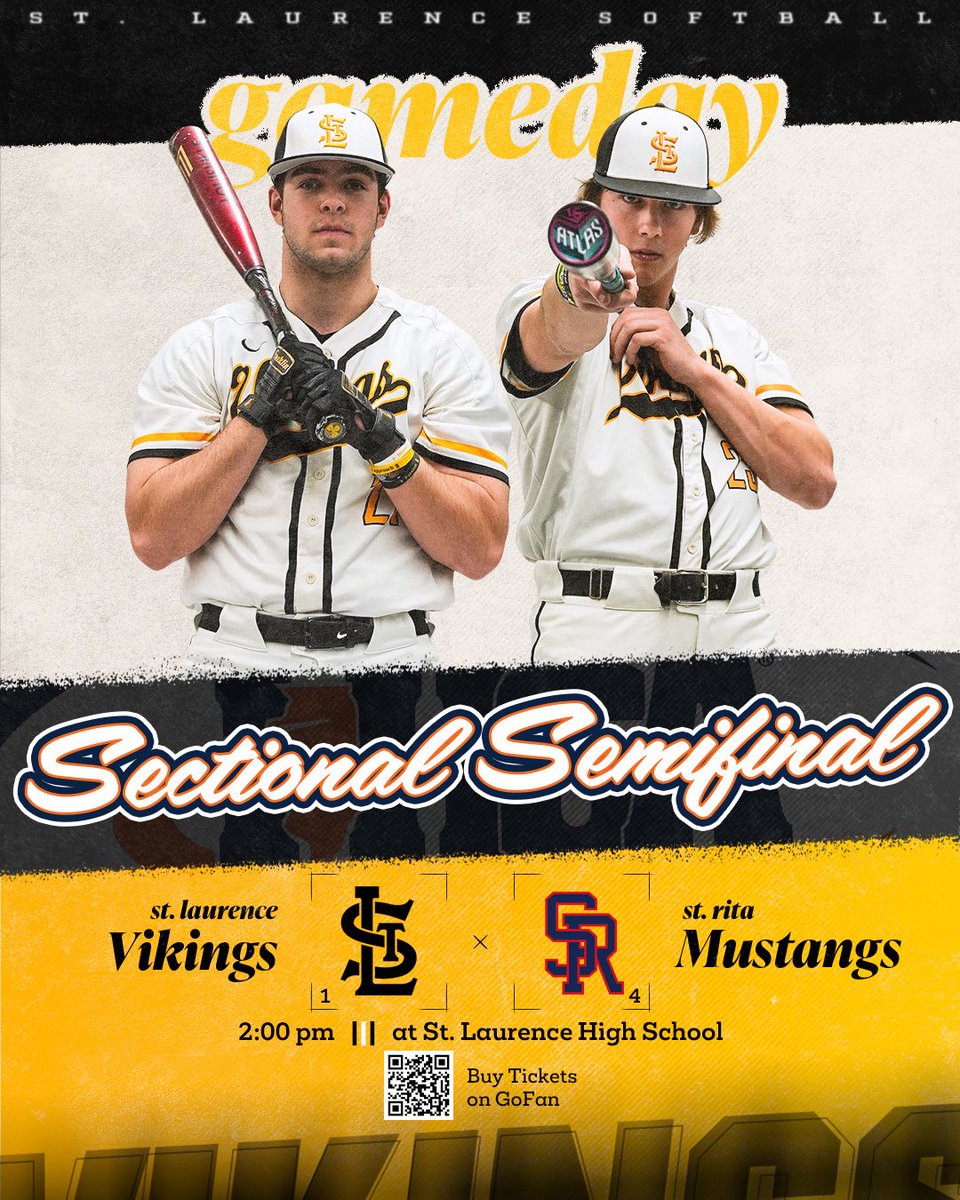 Sectional Semifinal GAMEDAY! 
Vikings vs Mustangs. 
2pm first pitch.
Fabrizio Field.
BRING IT ON.
linktr.ee/stlbaseball #VikingWarriors