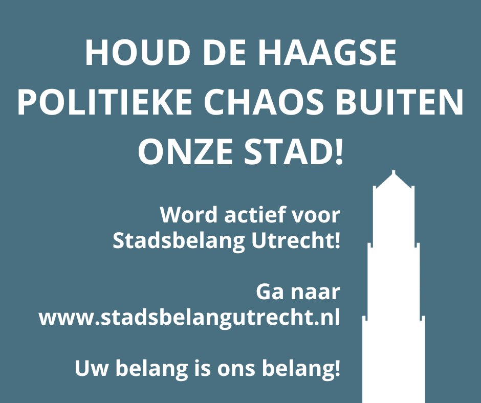 Willen we in Utrecht meer Haags gekrakeel, of kiezen we voor een partij die zich écht inzet voor en vanuit de stad?

Word actief voor <a href="/StadsbelangUtr/">Stadsbelang Utrecht</a>  en help mee om de landelijke chaos buiten de deur te houden bij de komende gemeenteraadsverkiezingen!

👇
stadsbelangutrecht.nl