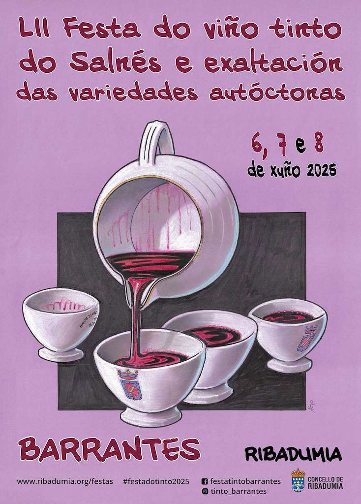🔸Viño Tinto do Salnés de Barrantes en Ribadumia 🍷🍇
📍paxinasgalegas.es/fiestas/festa-… 
🔹Del 5 al 8 de Junio

#fiestasgalicia #festasgalicia #fiestasdegalicia #galicia #fiestas #fiesta #fiestasengalicia #ribadumia #salnes #barrantes #tinto #vino #viño #tintobarrantes