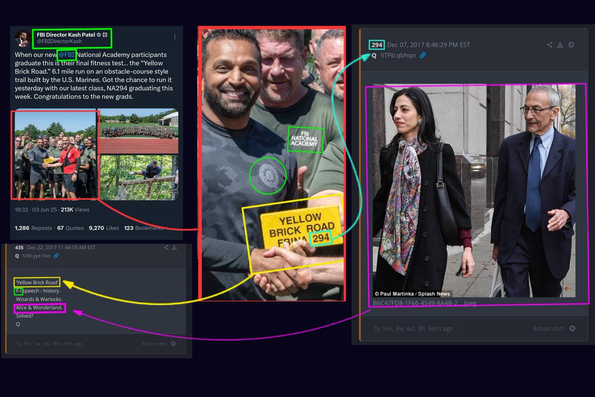 Autist The 17th (@autistdivision) on Twitter photo Hints from <a href="/FBIDirectorKash/">FBI Director Kash Patel</a>
Coincidence?
Kash holds a yellow brick with 294 on it.
• Yellow brick road (F_I)
• Alice & Wonderland
• Huma and Podesta
🔥🔥🔥 Hints from <a href="/FBIDirectorKash/">FBI Director Kash Patel</a>
Coincidence?
Kash holds a yellow brick with 294 on it.
• Yellow brick road (F_I)
• Alice & Wonderland
• Huma and Podesta
🔥🔥🔥