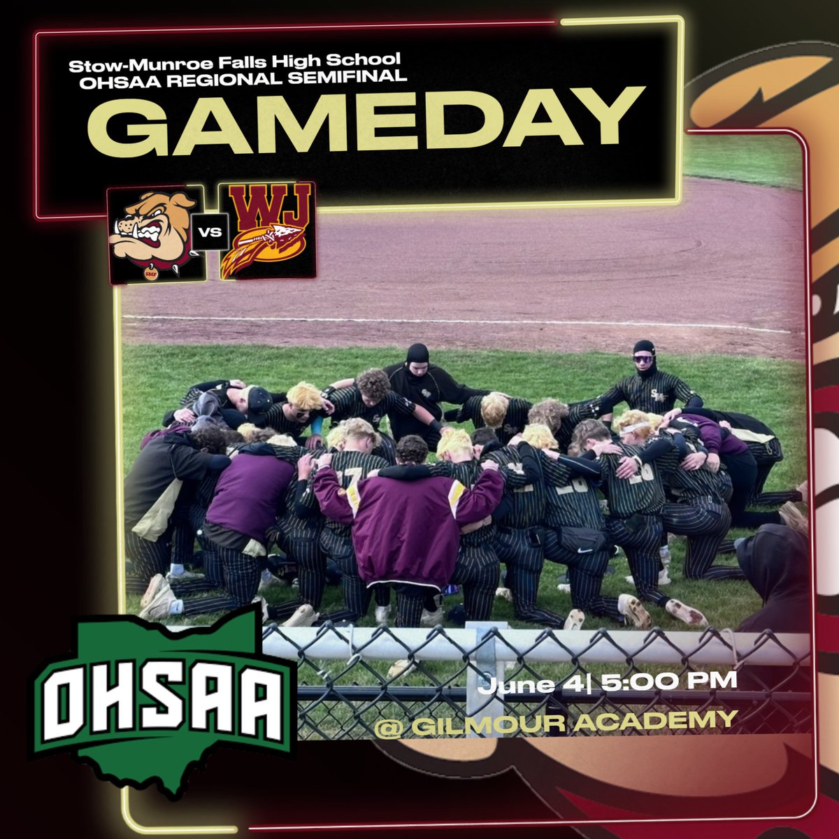 Stow Baseball (@stowbaseball) on Twitter photo 5pm first pitch at <a href="/GilmourBaseball/">Gilmour Baseball</a> Come out and support your Bulldogs as we take on Walsh Jesuit.
ohsaa.org/tickets 5pm first pitch at <a href="/GilmourBaseball/">Gilmour Baseball</a> Come out and support your Bulldogs as we take on Walsh Jesuit.
ohsaa.org/tickets
