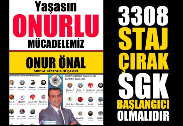 <a href="/Mehmet52urer/">Mehmet ÜRER (ÜNYE)</a> <a href="/NTekmanli/">Nuray Tekmanlı🌙</a> <a href="/Hasanince5454/">ANADOLU STAJ ve ÇIRAK MAĞDURLARI DERNEĞİ</a> <a href="/RTErdogan/">Recep Tayyip Erdoğan</a> <a href="/_cevdetyilmaz/">Cevdet Yılmaz</a> <a href="/isikhanvedat/">Prof. Dr. Vedat Işıkhan</a> <a href="/MuratCahidCINGI/">Dr.Murat Cahid CINGI</a> <a href="/zorlu77/">Prof.Dr.Kürşad ZORLU</a> <a href="/mhpvahitkayrici/">Vahit Kayrıcı</a> <a href="/dbdevletbahceli/">Devlet Bahçeli</a> <a href="/Onuronal_/">Onur Önal</a> <a href="/RTEdijital/">Erdoğan Dijital Medya</a> <a href="/MHP_Bilgi/">MHP</a> <a href="/Mustafa_Destici/">Mustafa Destici</a> <a href="/memetsimsek/">Mehmet Simsek</a> Küçük yaşta döktüğümüz alın terinin karşılığını istiyoruz 
4A tescili ilk işe giriş tarihi olsun 💥
<a href="/RTErdogan/">Recep Tayyip Erdoğan</a> 
<a href="/dbdevletbahceli/">Devlet Bahçeli</a> 
<a href="/isikhanvedat/">Prof. Dr. Vedat Işıkhan</a> <a href="/_cevdetyilmaz/">Cevdet Yılmaz</a> 
<a href="/MuratCahidCINGI/">Dr.Murat Cahid CINGI</a> 
<a href="/zorlu77/">Prof.Dr.Kürşad ZORLU</a> <a href="/mhpvahitkayrici/">Vahit Kayrıcı</a>
Çalışanlar İçin Adalet
#3308Haksızlıktır
#StajyerÇırakMeclisinKendisidir