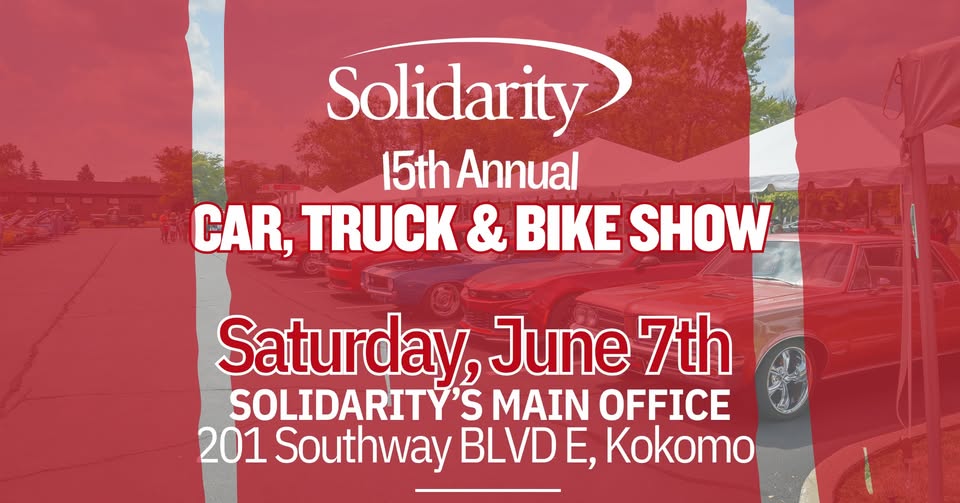 Solidarity Federal Credit Union knows that warm summer days are the perfect days to check out cool cars! Take your family out for a cruise and experience Solidarity's 15th Annual Car, Truck, and Bike Show on June 7! 🚗
Get details here: visitkokomo.org/events/solidar…
