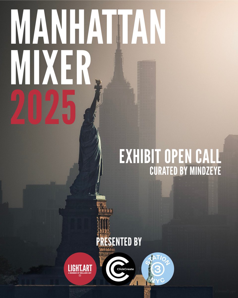 LIGHT.ART (@light_artists) on Twitter photo 🎨 Open Call for Artists! 🎨
Submit your digital art for the “Manhattan Mixer Exhibit” - curated by <a href="/mindzeye/">Michael Sidofsky</a> at NFTNYC 2025!
🗓️ Event: June 26th
📍 Hosted by <a href="/light_artists/">LIGHT.ART</a> @Clickcreateio <a href="/Station3NYC/">Station3 - Crypto Hub NYC</a>
🔗 #ManhattanMixer2025
🚨Details & how to submit 👇 🎨 Open Call for Artists! 🎨
Submit your digital art for the “Manhattan Mixer Exhibit” - curated by <a href="/mindzeye/">Michael Sidofsky</a> at NFTNYC 2025!
🗓️ Event: June 26th
📍 Hosted by <a href="/light_artists/">LIGHT.ART</a> @Clickcreateio <a href="/Station3NYC/">Station3 - Crypto Hub NYC</a>
🔗 #ManhattanMixer2025
🚨Details & how to submit 👇