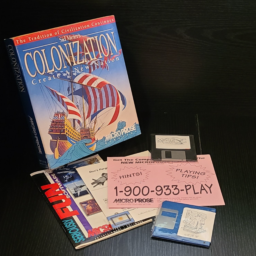 mgc_inventory's tweet image. :videogame: ID_1005
Sid Meier's Colonization (1994)
Developer : MPS Labs
Publisher : MicroProse Software, Inc.
Ver : US - 3.5" - PC
Missing : Floppys

#microprose #colonization #mpslabs #sidmeier #stretegygame #bigbox #retrogames #bigboxgames #bigboxgamecollector #videogames