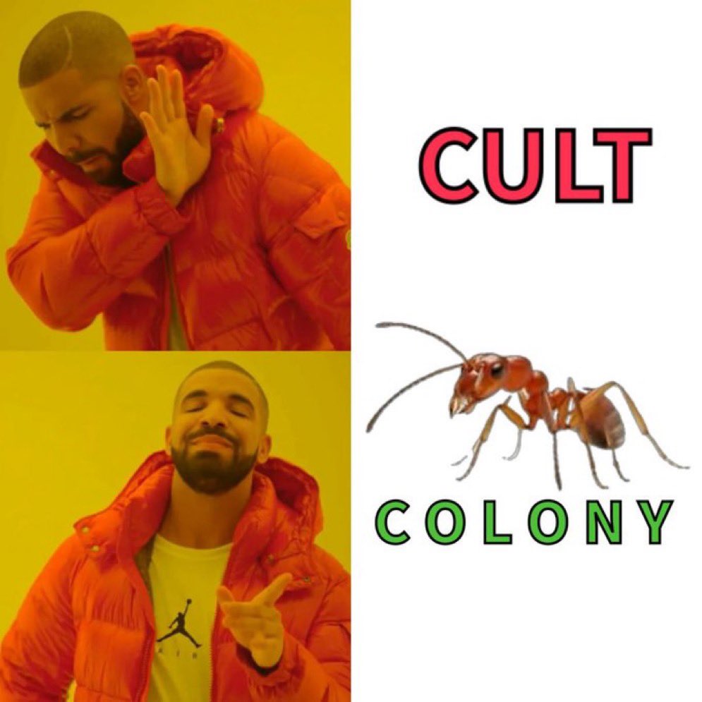 Pretty sure a Colony is bigger then a cult.

already a group of 350k facebook people.

imagine the retail buys…..

$ANTS is the next big colony on chain.