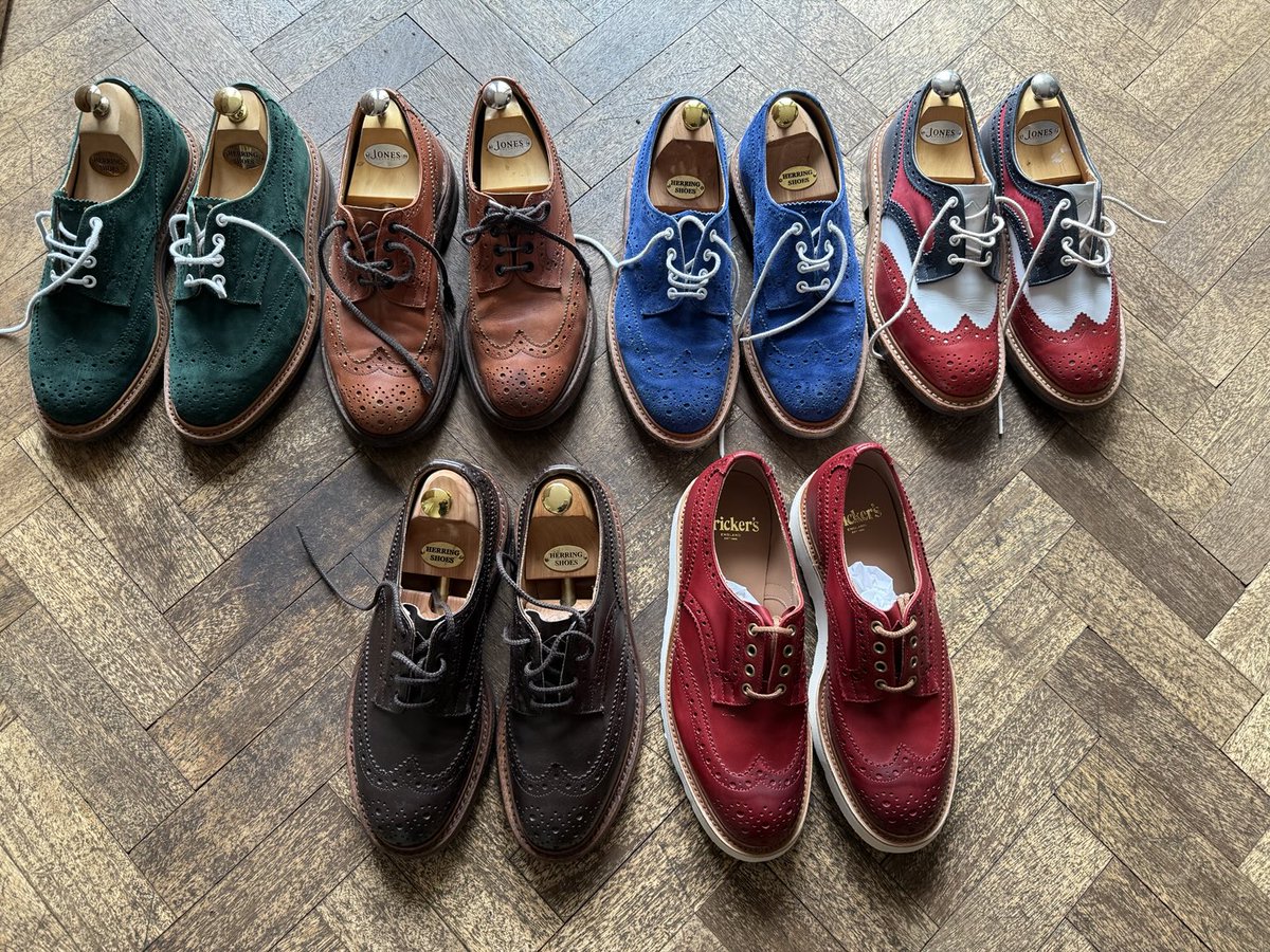 The ⁦<a href="/TrickersShoes/">Tricker's</a>⁩ Bourton collection with the latest addition.