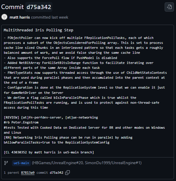 ue5-main 

Batch of interesting Iris improvements

github.com/EpicGames/Unre…

github.com/EpicGames/Unre…

github.com/EpicGames/Unre…