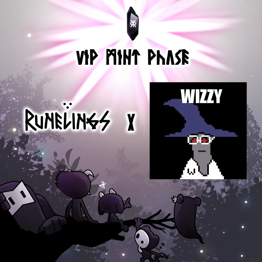 <a href="/Wizzystwizzy999/">Wizzy</a> is collabing with Runelings to Make Bitcoin Fun Again 🟧 Our community has secured VIP MINT spots for one of the biggest Ordinals events ever, with a post-mint giveaway of $1,000,000+ in prizes, including BTC, top Runes and legendary Ordinals.  We’re proud to