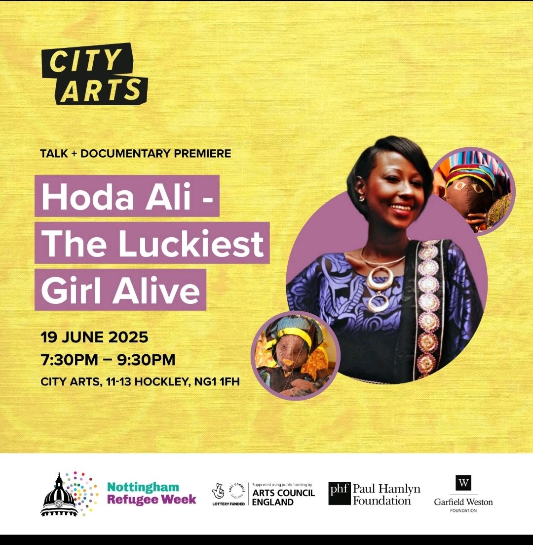 Join us on 19th June at Nottingham City Art for the premiere of The Luckiest Girl Alive, a short documentary part of the refugee week.

city-arts.org.uk/event/22872/ho…

#RefugeeWeek
#theluckiestgirlalive 
#endfgm