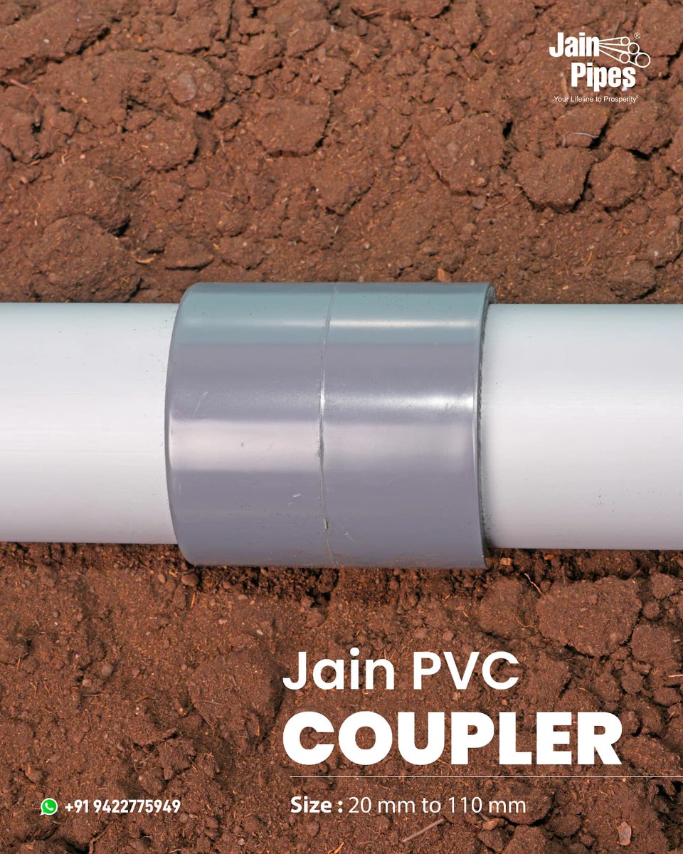 🔗 Jain PVC Coupler 💧
Seamless, secure, and seriously strong — the perfect partner for your pipelines.

✔️ Snap-fit simplicity
✔️ Leak-proof promise
✔️ Built tough for lasting bonds

#JainPipes #PVCPros #StrongConnections #LeakFreeLiving #SnapSealGo #PipeItRight