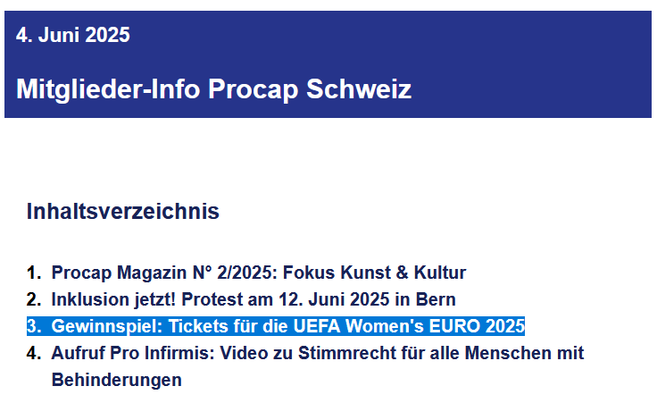 MatthiasEngel09's tweet image. Voll daneben: Die grösste Schweizer Behindertenselbsthilfeorganisation #Procap und das @WEURO2025-OK führen eine #WEURO2025-Ticketverlosung für Menschen mit #Behinderung durch. Erst im Kleingedruckten erfahren die Mitglieder: Teilnahmeberechtigt sind nur #Rollstuhl-Menschen🙄