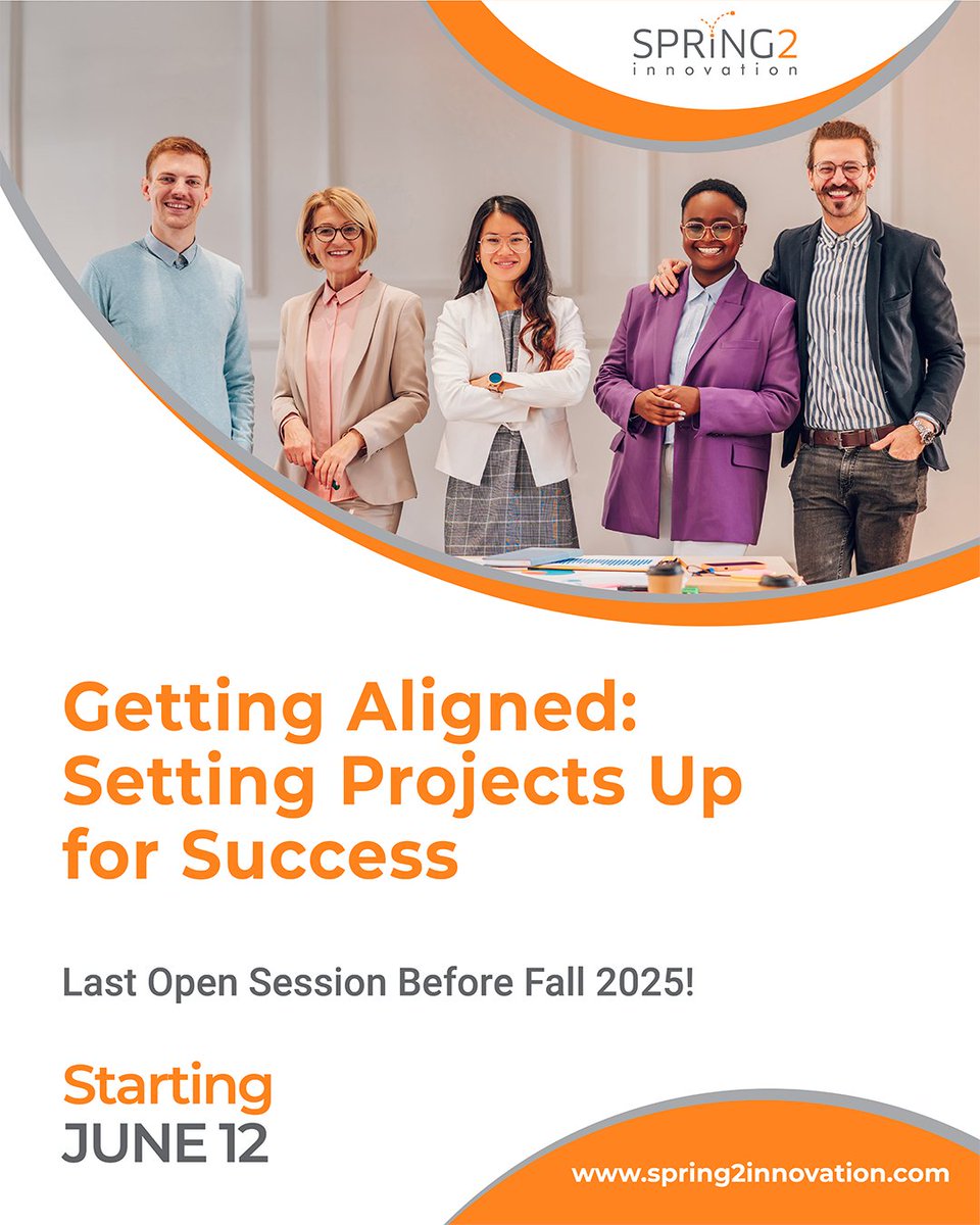 Spring2Inno's tweet image. Starting a project without alignment? That’s where things go sideways.
Join us on June 12 for our Aligning Teams & Projects Workshop—your last chance to attend before fall! 🍂
Information and registration—zurl.co/071iq
#Spring2Innovation #ProjectAlignment