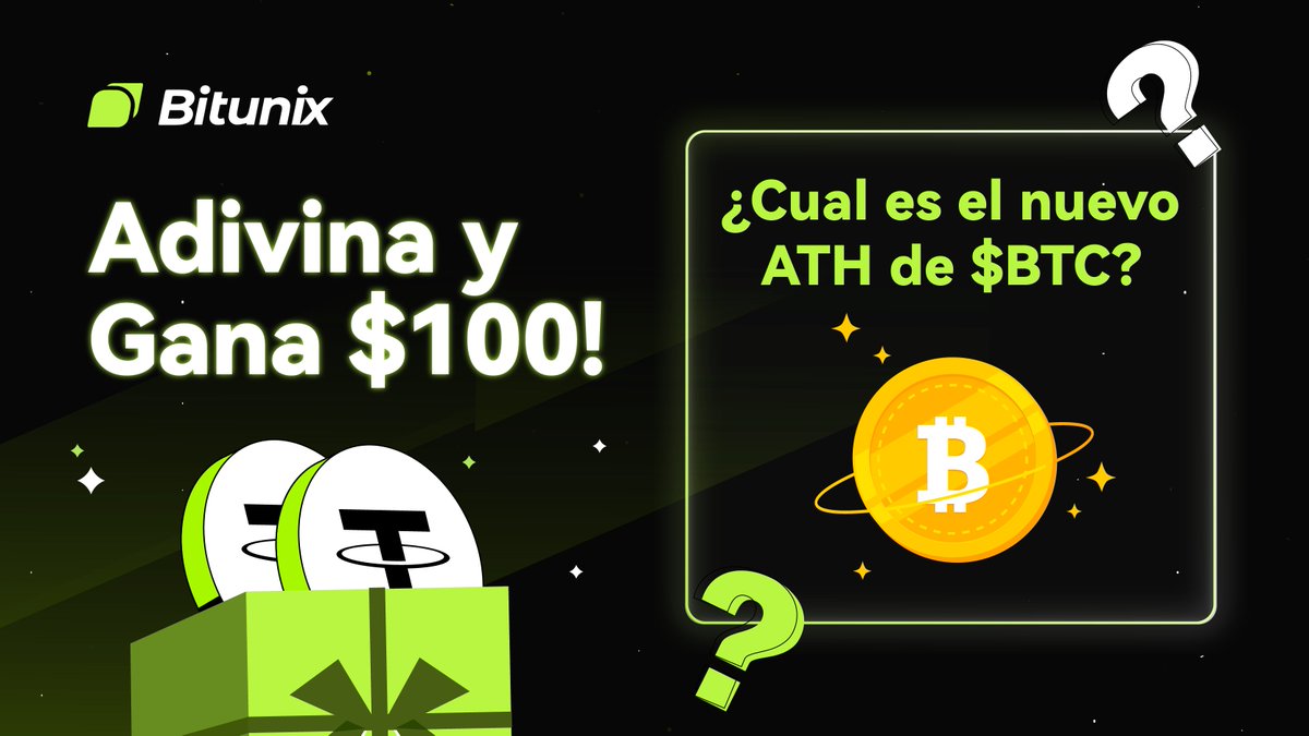 Bitunix Español (@bitunixes) on Twitter photo 🎉 Adivina y Gana $100!
Participa en 20 segundos:
1️⃣ Sigue a <a href="/BitunixES/">Bitunix Español</a> y t.me/BitunixEspan
2️⃣ Comenta cual es el nuevo ATH de $BTC
3️⃣ Like, RT & Menciona a 3 amigos
📅 Los dos ganadores de los $100 en bonos serán anunciados la proxima semana 🍀 🎉 Adivina y Gana $100!
Participa en 20 segundos:
1️⃣ Sigue a <a href="/BitunixES/">Bitunix Español</a> y t.me/BitunixEspan
2️⃣ Comenta cual es el nuevo ATH de $BTC
3️⃣ Like, RT & Menciona a 3 amigos
📅 Los dos ganadores de los $100 en bonos serán anunciados la proxima semana 🍀